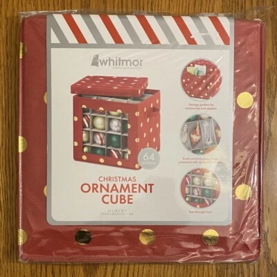 Whitmor Christmas Ornament Cube 64 Individual Sections 12x12x12 NEW SEALED - Image 1 of 2