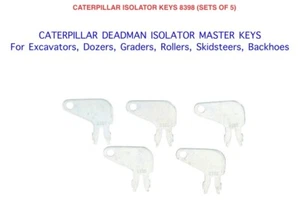 5 x CATERPILLAR CAT Isolatore Deadman Master Plant Escavatore Scavatore Dumper Chiavi - Foto 1 di 2