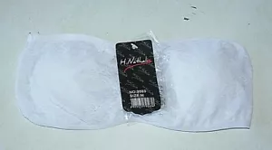 soutien-gorge bandeau blanc + bretelles neuf taille M marque H. Nathalie (sm2) - Imagen 1 de 3