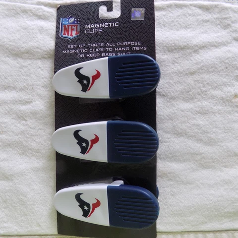 NFL Houston Texans Magnetic Clips Refrigerator Chips Mail All Purpose  3 Pack Cover