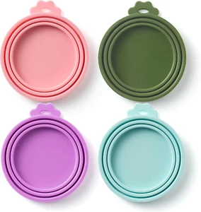 3 Pack Universal Pet Food Can Covers Lids - One Fit 3 Standard Size Cans for Cat - Picture 1 of 17