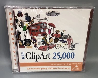 1998 Learning Co. Softkey Key Clip Art 25,000 for Windows 3.1 & 95 PC CD-Rom - Image 1 of 4