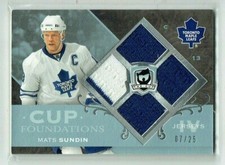 07-08 UD The Cup Foundations  Mats Sundin  /25  Quad Jerseys  HOF
