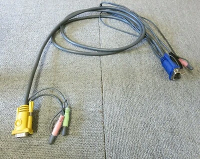 KVM Switch Cable VGA 15 Pin Male & Audio To VGA 15 Pin Male & Audio/USB - Image 1 of 4