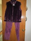 Terry Lewis Classic Luxuries Purple Faux Fur Vest with Purple Suede Pants