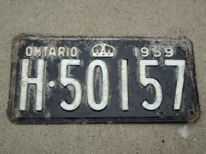 1959 ONTARIO CANADA License Plate H 50157 Can - Picture 1 of 1