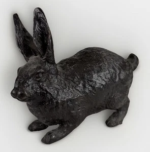 Antique Japanese Meiji Period Cast Bronze Rabbit Bunny Statue Highly Detailed - Picture 1 of 14