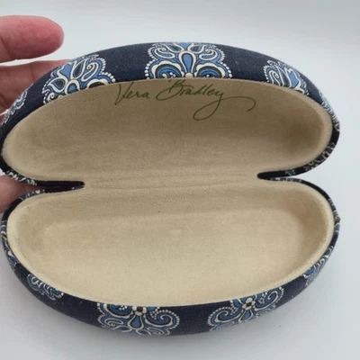 Vera Bradley Eyeglass Sunglass Hard Case Clamshell Hinged Blue White Floral - Image 1 of 4