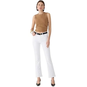 J.Crew weiße 9" Demi Boot Crop Jeans Größe 28 neu mit Etikett hoher Bund roher Saum Denim - Bild 1 von 7