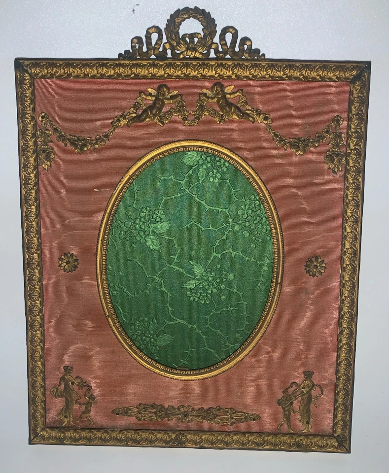 Important rare cadre porte-photo XIXe chérubins angelots LXVI divinités Empire - Photo 1/4