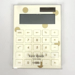 NIB Sealed - Kate Spade Gold Dot Calculator - Solar Power - 5.5" x 4.125" - Picture 1 of 4