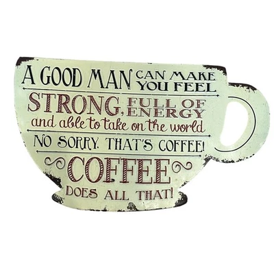 Juego de 2 letreros de metal para cafetería divertido regalo de Navidad cocina raro Foto 1 de 4