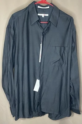 Perry Ellis Men’s Button Down Long Sleeve Shirt NEW WITH TAGS LARGE BLACK 🔥 - Image 1 of 3