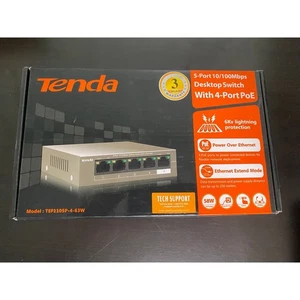 Tenda TEF1105P-4-63W 5 Port 10/100Mbps Desktop Switch with 4-Port PoE-CC - Picture 1 of 5