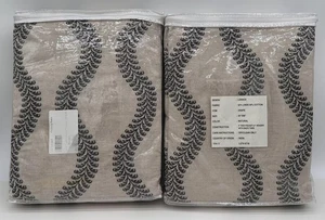 Pottery Barn Livie bestickte Gardine Vorhang (2) ~ 50 x 96 ~ Natur - Bild 1 von 2