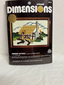 Vintage Dimensions Crewel Summer Cottage Kit #6010 7"x5" NEW & Sealed - Picture 1 of 4