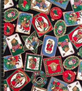 Vintage Concord alter viktorianischer Baumwollstoff Weihnachten Joan Kessler 1 Yard 12" x 43" - Bild 1 von 3
