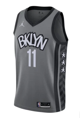 Brooklyn Nets Kyrie Irving #11 Gris Nike Jordan NBA Swingman Camiseta Hombres 2X Grande Foto 1 de 4
