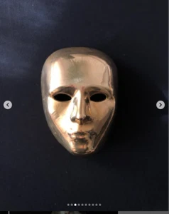 Dekorative Wandmaske aus Bronze, massiv Gewicht 1,6 kg, Höhe 21 cm. Top Guss - Bild 1 von 10