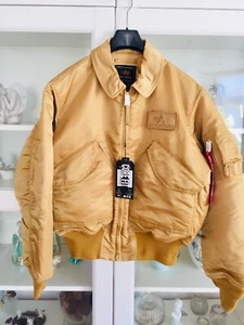 Alpha Industries CWU 45 L Gold pilot MA-1 B-15 Bomber Jacke schott avirex G-2 - Bild 1 von 8