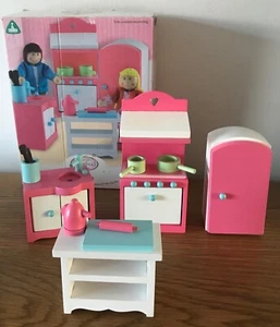 Early Learning Centre ELC Rosebud Wooden Dolls House Kitchen furniture Boxed - Picture 1 of 2