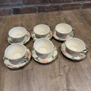 VTG Set of 6 Franciscan Desert Rose Tea/Coffee Cups & Saucers Made in USA CA BUB - Picture 1 of 5