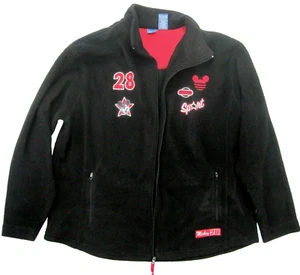 Vintage Disney Mickey 28 Mens Black Long Sleeve Fleece Zip Front Size XL RN55219 - Picture 1 of 7