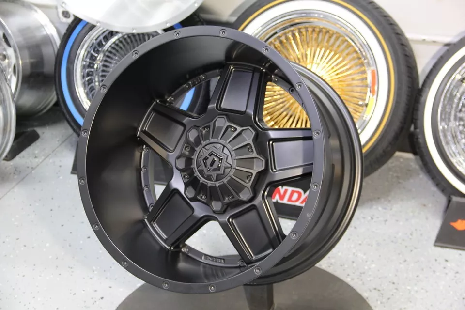 New Set (4) TIS 20x12" 8x6.5 8x165.1 SATIN Black Wheels GMC CHEVY DODGE FORD - Image 1 of 4