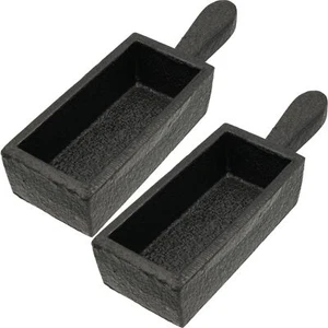 2 100 oz Cast Iron Bar Ingot Molds W/ Handle Melting Gold Silver Copper Scrap - Picture 1 of 11