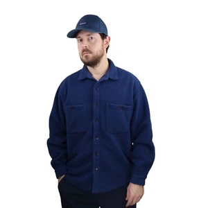 Vtg 90s Patagonia Synchilla Fleece Chore Barn Coat Jacket Mens Small Medium Blue - Picture 1 of 12