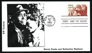 USA SCOTT 2011 RW CACHETS FDC COVER AGING TOGETHER HENRY FONDA KETHERINE HEPBURN - Picture 1 of 2
