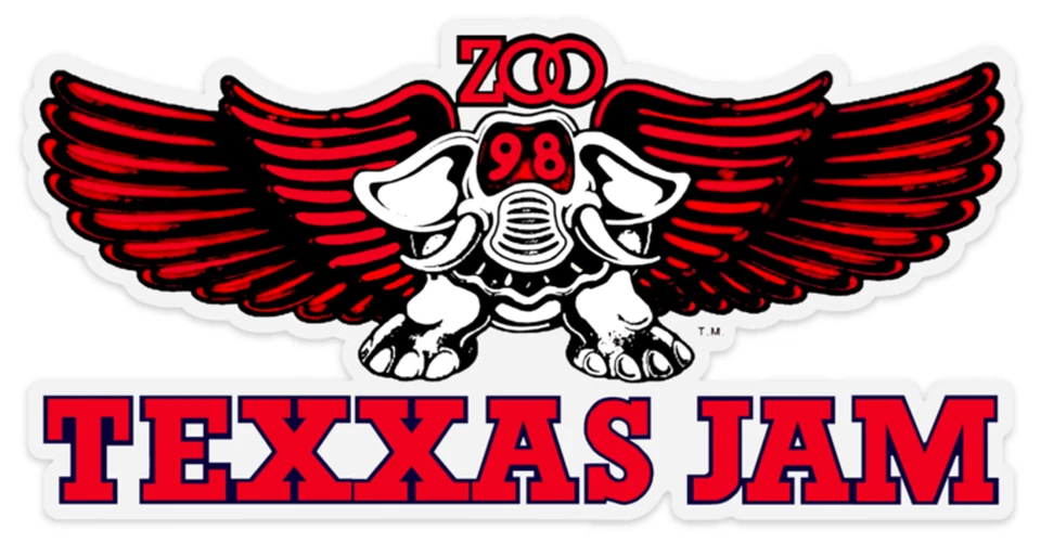 98 KZEW-FM Texxas Jam Sticker Dallas Ft Worth Classic Rock Zooloo Zoo Freak - Image 1 of 1