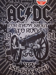ACDC For Those About to Rock We Salute You 1981 BLUE Adult T-shirt - Picture 1 of 1