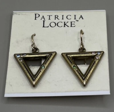 Patricia Locke Women’s Earrings Pierced Gold Plated Swarovski Crystals 1.25” - Image 1 of 4