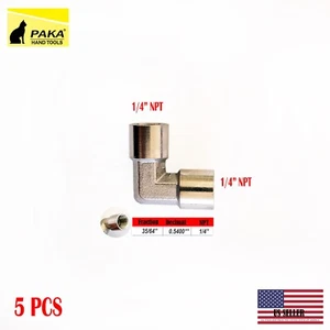 1/4" Female NPT 90 Degree Elbow Brass Fitting – Nickel Plated  (5 PCS) - Picture 1 of 1