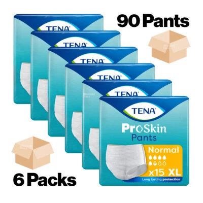 90x TENA Proskin Pants Normal Extra Large - 6 Packs of 15 Incontinence Pants XL - Image 1 of 4