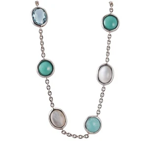 Ippolita Lollipop Lollitini Sterling Silver Turquoise MOP Long Station Necklace - Picture 1 of 4
