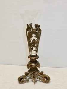 ANTIQUE BRONZE AMERICAN TABLE VASE ORIGINAL GLASS CIRCA 1820 - Picture 1 of 7