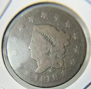 1818 Testa di matrona grande centesimo G libertà prevalentemente visibile 11,04 - Foto 1 di 4