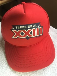 Gorra de camionero de espuma roja vintage SUPERBOWL XXIII Winston 1988 sombrero snapback de fútbol - Imagen 1 de 7