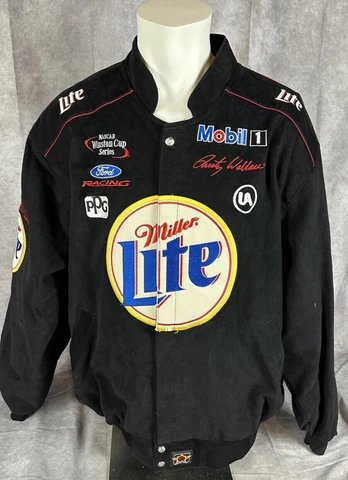 Vintage Chase Authentics 2XL Jacket Rusty Wallace #2 Miller Lite Nascar Ford Cover