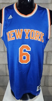 Camiseta deportiva azul NBA Adidas New York Knicks Kristaps Porziņģis #6 talla XL +2 pulgadas Foto 1 de 4