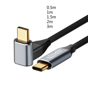 100W Type C to Type-C USB C Cable 90 Degree 10G Fast Charging Cord Right Angled - Picture 1 of 13