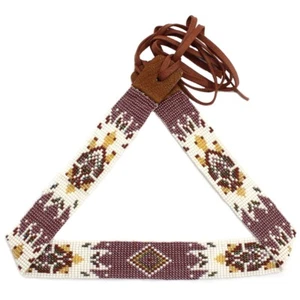 Cappello unisex marrone bianco semi perline cowboy tartaruga fatto a mano - Foto 1 di 2