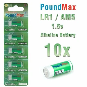 10 X PoundMax 910A LR1 N Type MN9100 1.5V Alkaline Batteries - Picture 1 of 6