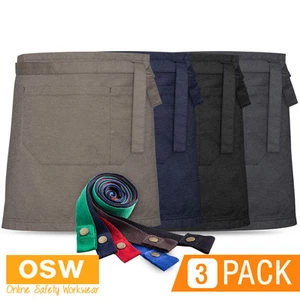 3 X UNISEX URBAN TEXTURED MIX'N'MATCH WAIST APRONS - DENIM/NATURAL/SLATE/BLACK - Imagen 1 de 2