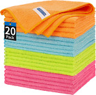 Pack de 20 serviettes de voiture chiffon de nettoyage en microfibre chiffons de vaisselle sans peluches 12 pouces x 12 pouces