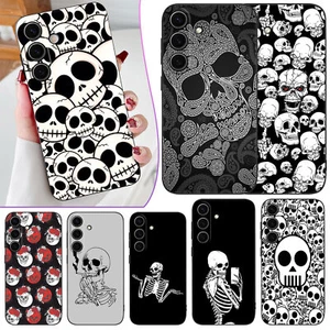 Skull Pattern Phone Case For Samsung Galaxy A16 A15 A25 A35 A26 A56 Rubber Cover - Photo 1 sur 55