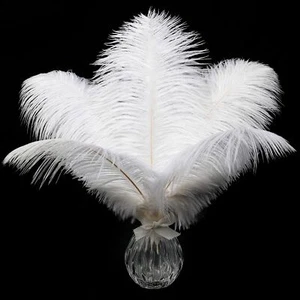 15 PCS White Ostrich Feathers 12-14" Party Centerpiece Vase Masquerade - Picture 1 of 7