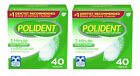 Set Of 2 Polident 3 minute daily cleanser 40 count boxes Each